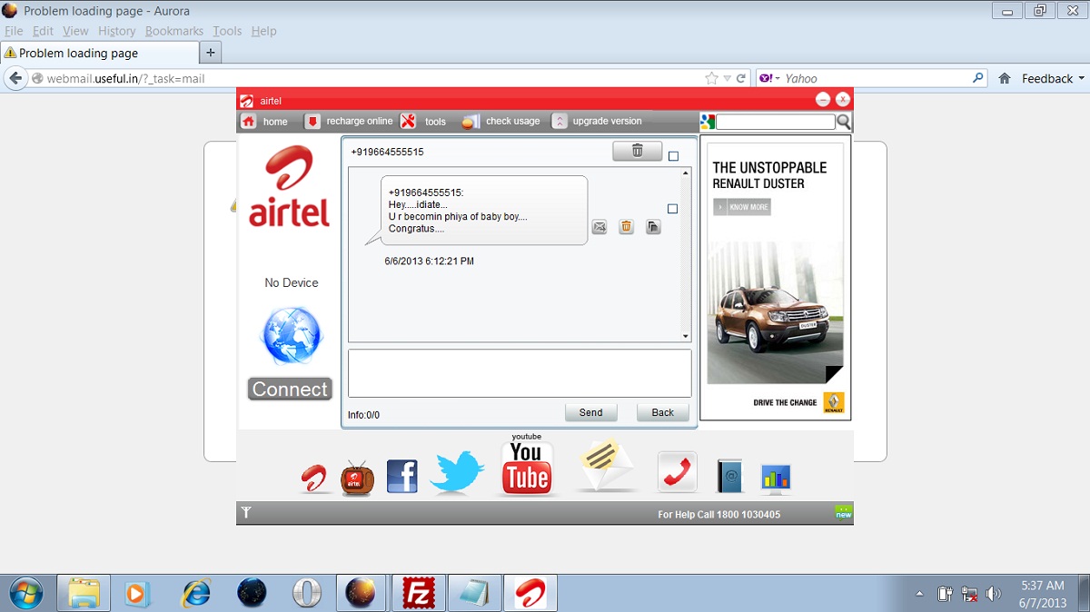 Airtel 3G Bandwidth theft, Scam SMS